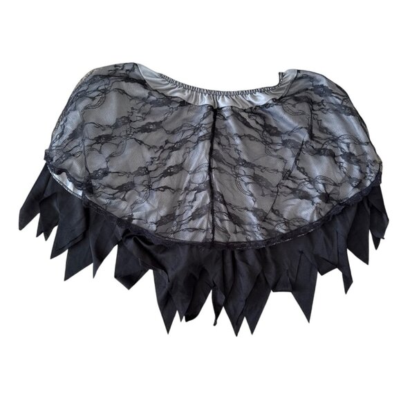 Black Lace & Fabric One Size Cape By Rubies - Picture 2 of 6